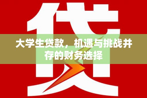 万载大学生贷款，机遇与挑战并存的财务选择