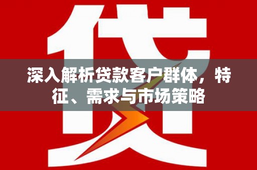万载深入解析贷款客户群体，特征、需求与市场策略