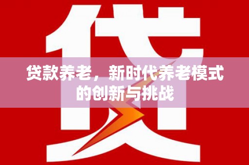 万载贷款养老，新时代养老模式的创新与挑战