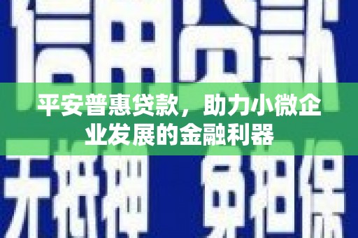 万载平安普惠贷款，助力小微企业发展的金融利器