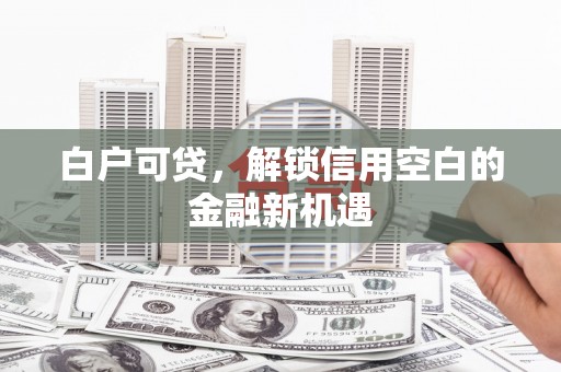 万载白户可贷，解锁信用空白的金融新机遇