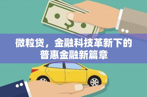 万载微粒贷，金融科技革新下的普惠金融新篇章