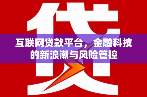 万载互联网贷款平台，金融科技的新浪潮与风险管控