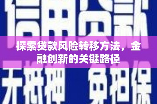 万载探索贷款风险转移方法，金融创新的关键路径