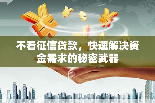 万载不看征信贷款，快速解决资金需求的秘密武器