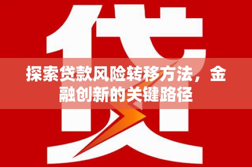 万载探索贷款风险转移方法，金融创新的关键路径