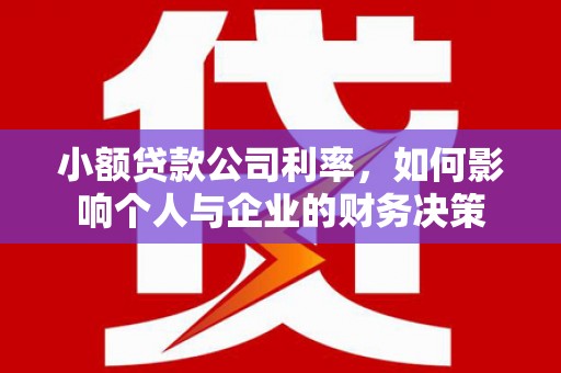 万载小额贷款公司利率，如何影响个人与企业的财务决策