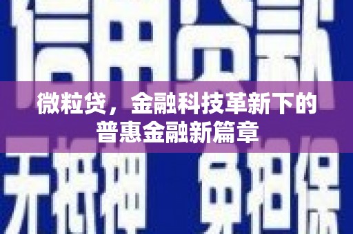 万载微粒贷，金融科技革新下的普惠金融新篇章