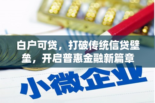 万载白户可贷，打破传统信贷壁垒，开启普惠金融新篇章